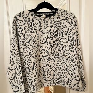 H&M Women’s Eyelash Leopard Print Sweater